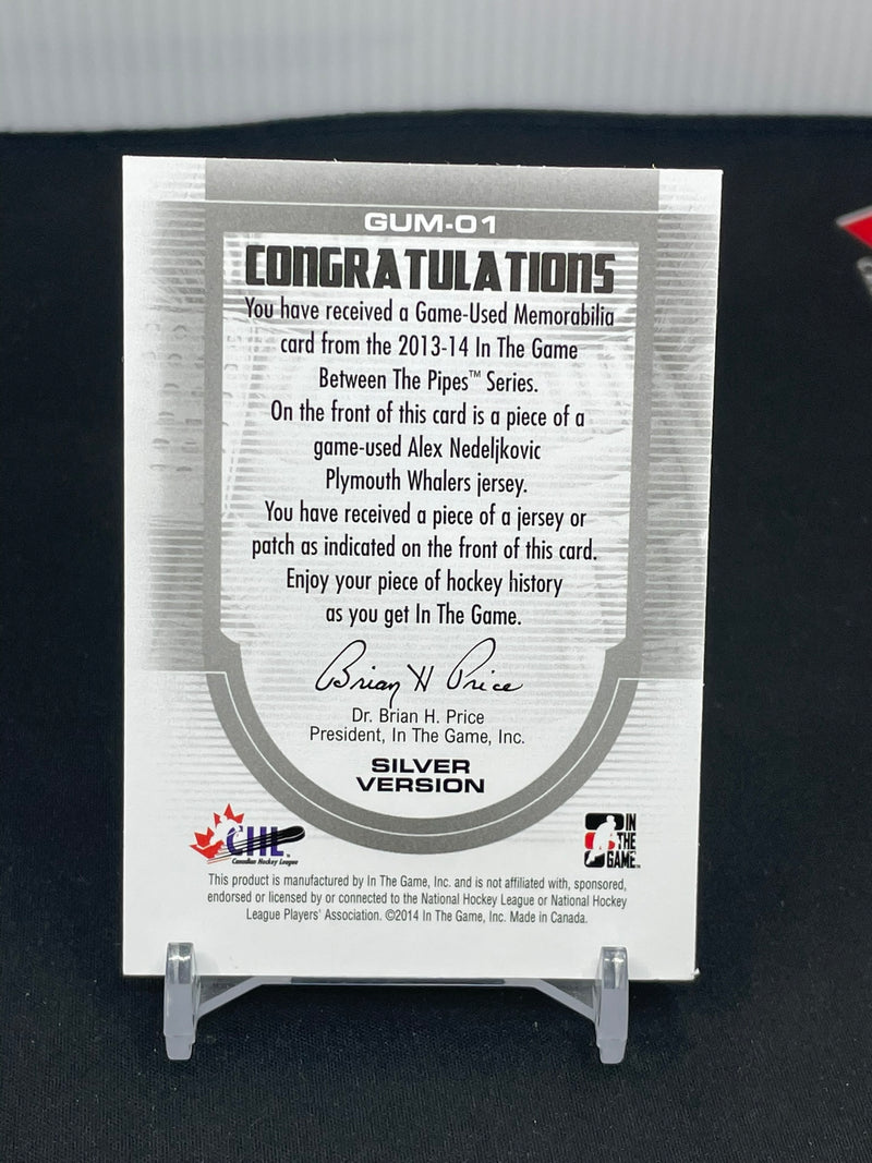 2013 IN THE GAME BETWEEN THE PIPES - GAME-USED PATCH - SILVER VERSION - A. NEDELJKOVIC -
