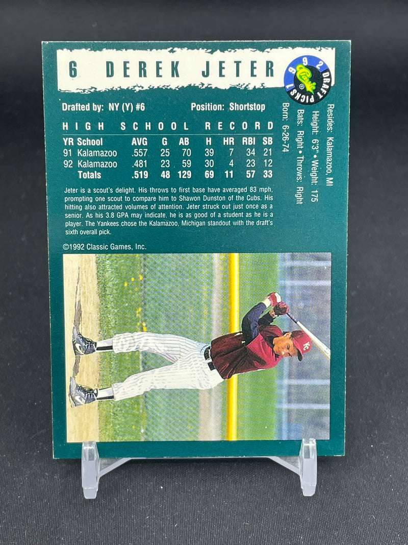 1992 CLASSIC GAMES - DRAFT PICKS - D. JETER -