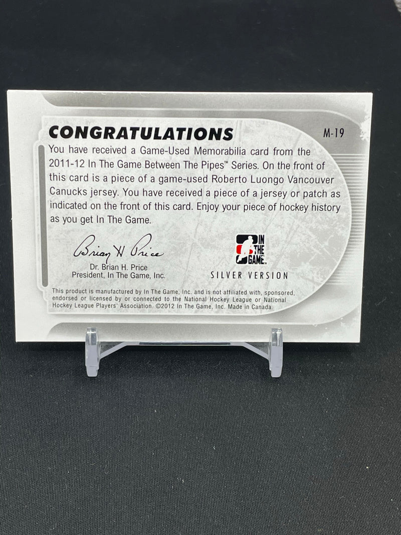 2011 IN THE GAME BETWEEN THE PIPES - SILVER VERSION - GAME-USED PATCH - R. LUONGO -