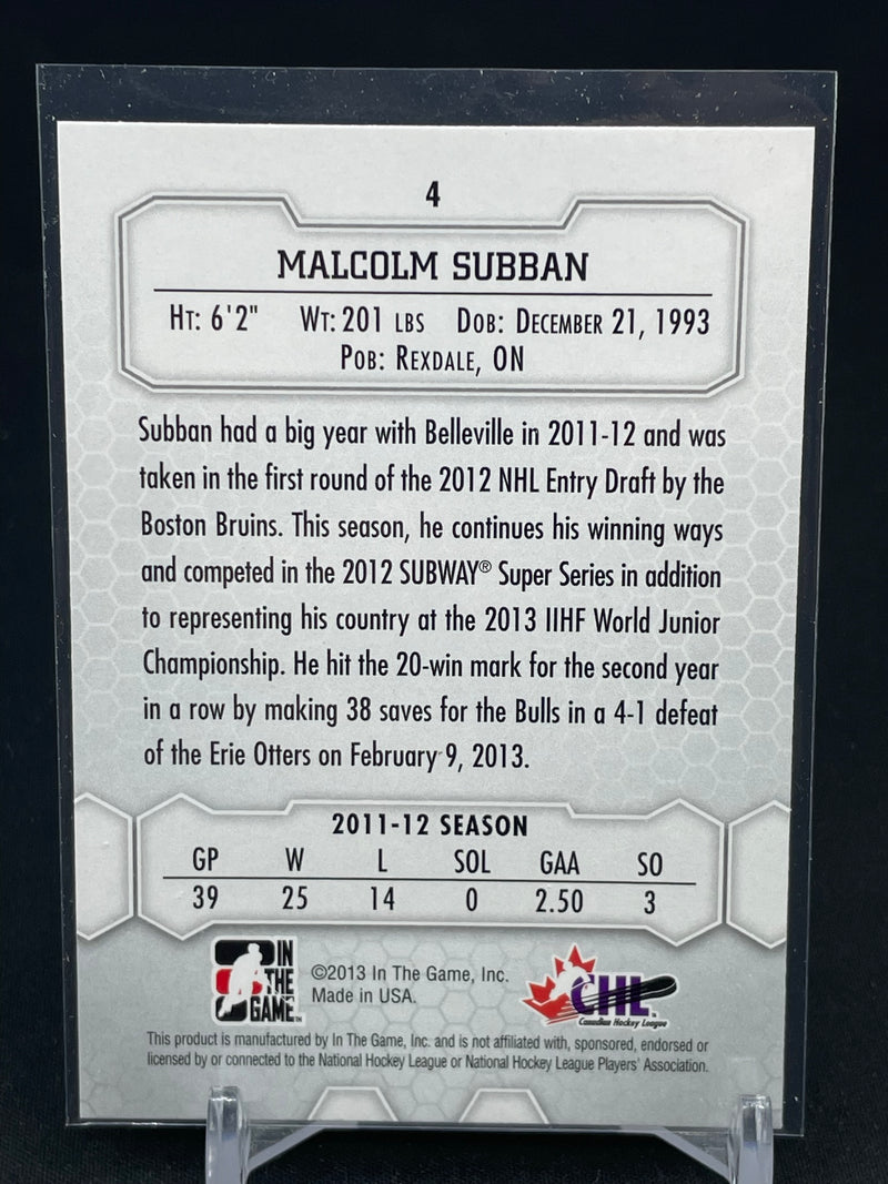 2012 IN THE GAME BETWEEN THE PIPES - CHL PROSPECTS - M. SUBBAN -