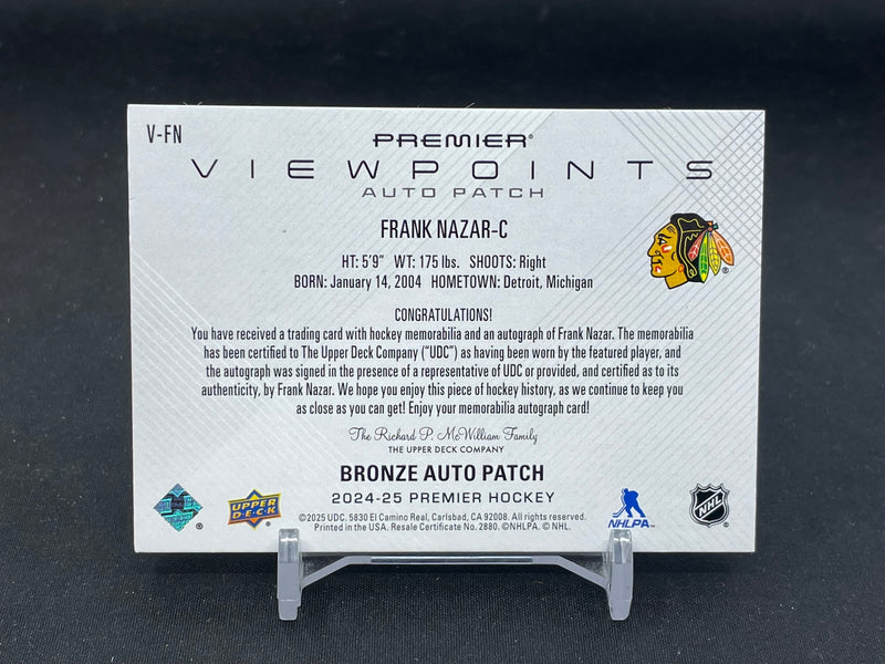 2024 UPPER DECK PREMIER - BRONZE - VIEWPOINTS - F. NAZAR - #V-FN - #'D/99 - RELIC - AUTOGRAPH