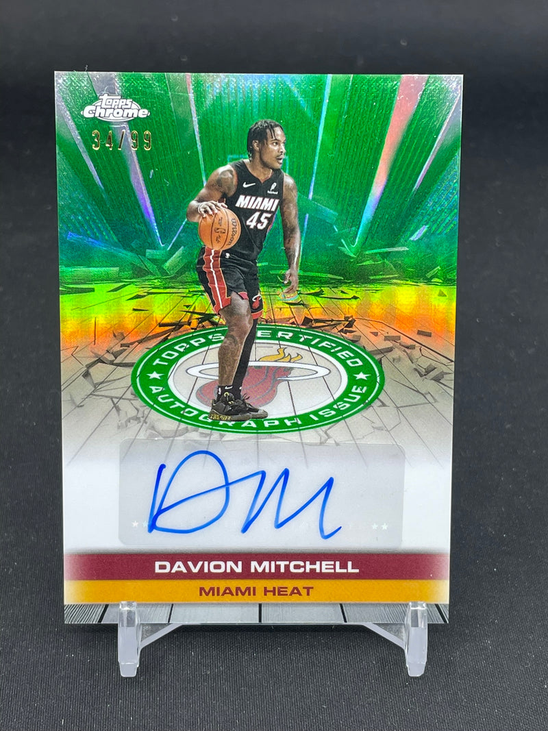 2025 TOPPS CHROME - GREEN REFRACTOR - D. MITCHELL - #TAU-DM - #'D/99 - AUTOGRAPH