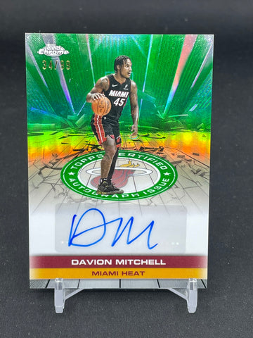 2025 TOPPS CHROME - GREEN REFRACTOR - D. MITCHELL - #TAU-DM - #'D/99 - AUTOGRAPH
