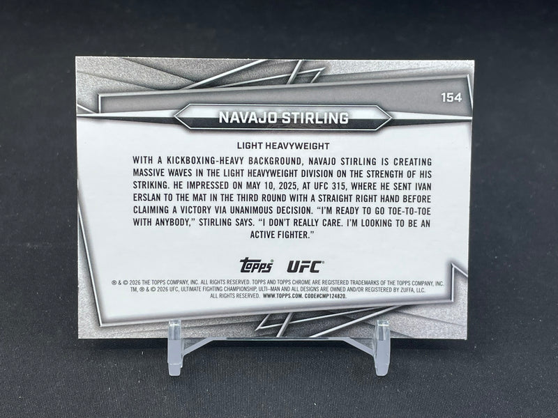 2026 TOPPS CHROME - UFC GLOVE REFRACTOR - N. STIRLING -