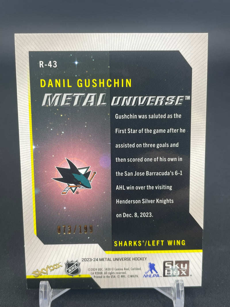 2023 UPPER DECK SKYBOX METAL UNIVERSE - PURPLE - 2008 ROOKIE RETRO - D. GUSHCHIN - #R-43 - #'D/199 - RC