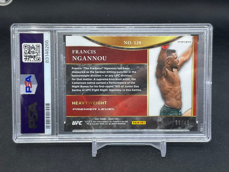 2021 PANINI SELECT - BLUE PRIZM - F. NGANNOU - #120 - #'D/49 - PSA 9
