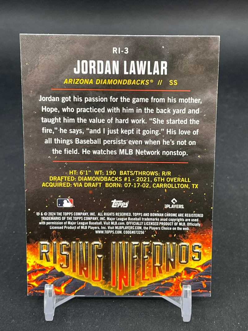 2024 TOPPS BOWMAN CHROME - RISING INFERNOS - J. LAWLAR -