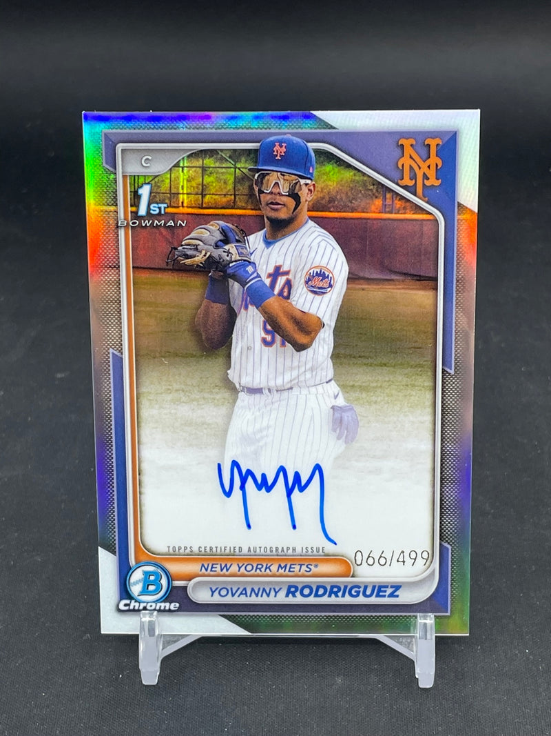 2024 TOPPS BOWMAN CHROME - REFRACTOR - 1ST BOWMAN - Y. RODRIGUEZ - #CPA-YR - #'D/499 - AUTOGRAPH