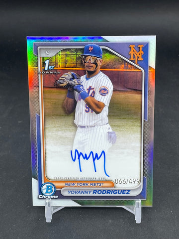 2024 TOPPS BOWMAN CHROME - REFRACTOR - 1ST BOWMAN - Y. RODRIGUEZ - #CPA-YR - #'D/499 - AUTOGRAPH