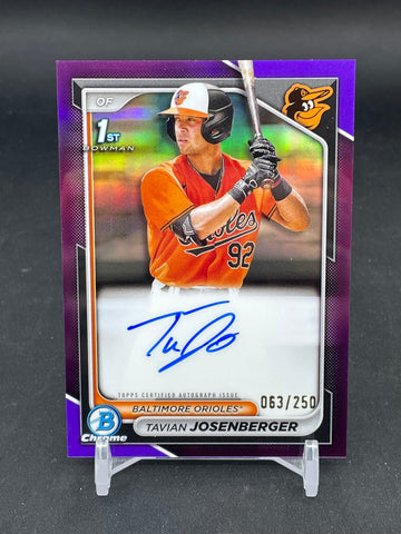 2024 TOPPS BOWMAN CHROME - PURPLE - 1ST BOWMAN - T. JOSENBERGER - #CPA-TJ - #'D/250 - AUTOGRAPH