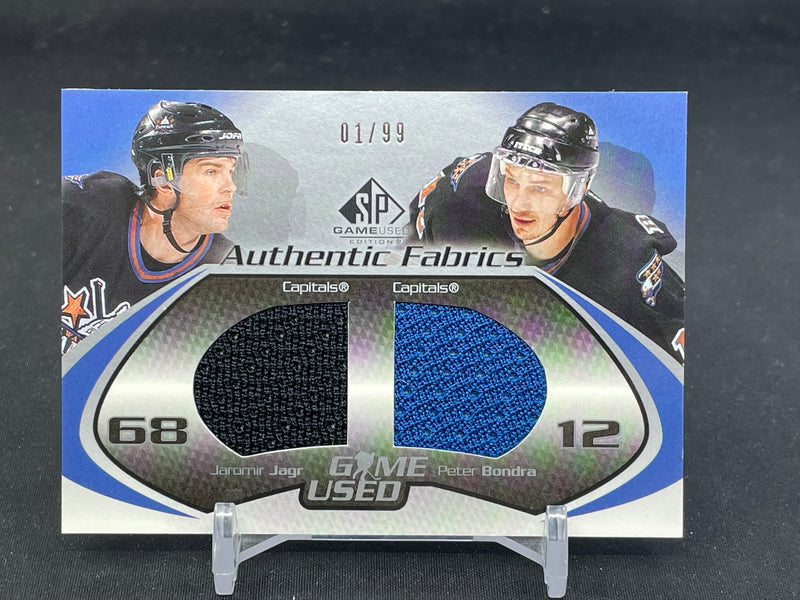 2003 UPPER DECK SP GAME USED - AUTHENTIC FABRICS - J. JAGR / P. BONDRA -