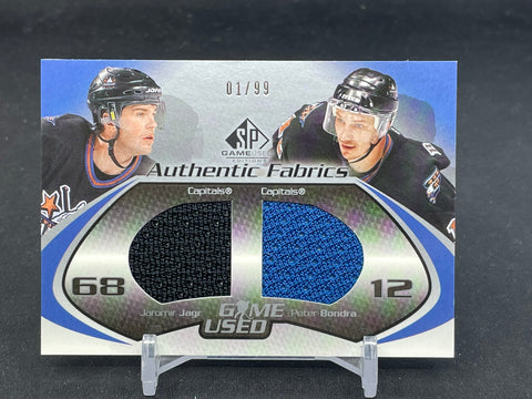 2003 UPPER DECK SP GAME USED - AUTHENTIC FABRICS - J. JAGR / P. BONDRA - #OF-JB