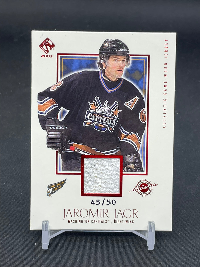 2002 PACIFIC PRIVATE STOCK RESERVE - AUTHENTIC - RED - J. JAGR - #149 - #'D/50 - RELIC