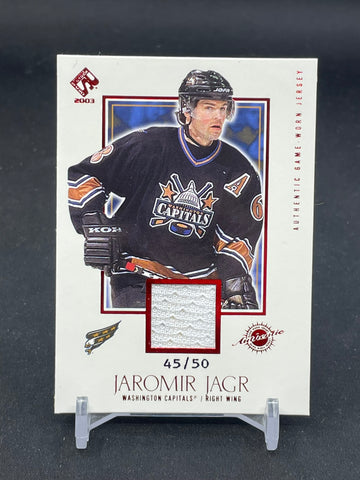 2002 PACIFIC PRIVATE STOCK RESERVE - AUTHENTIC - RED - J. JAGR - #149 - #'D/50 - RELIC