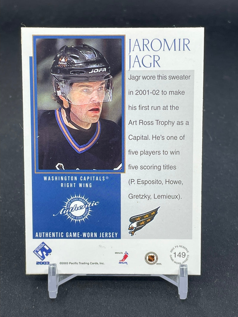 2002 PACIFIC PRIVATE STOCK RESERVE - AUTHENTIC - RED - J. JAGR - #149 - #'D/50 - RELIC