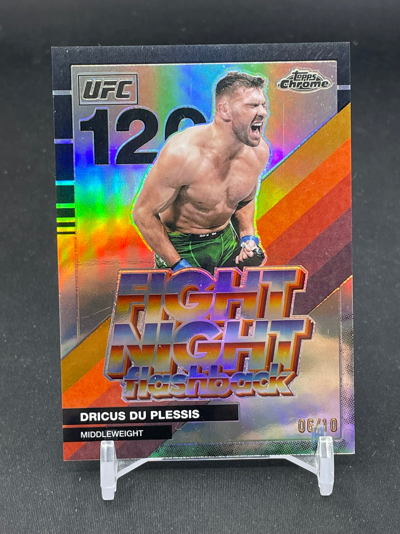 2026 TOPPS CHROME - BLACK REFRACTOR - FIGHT NIGHT FLASHBACK - #/10 - D. DU PLESSIS - #FNF-9