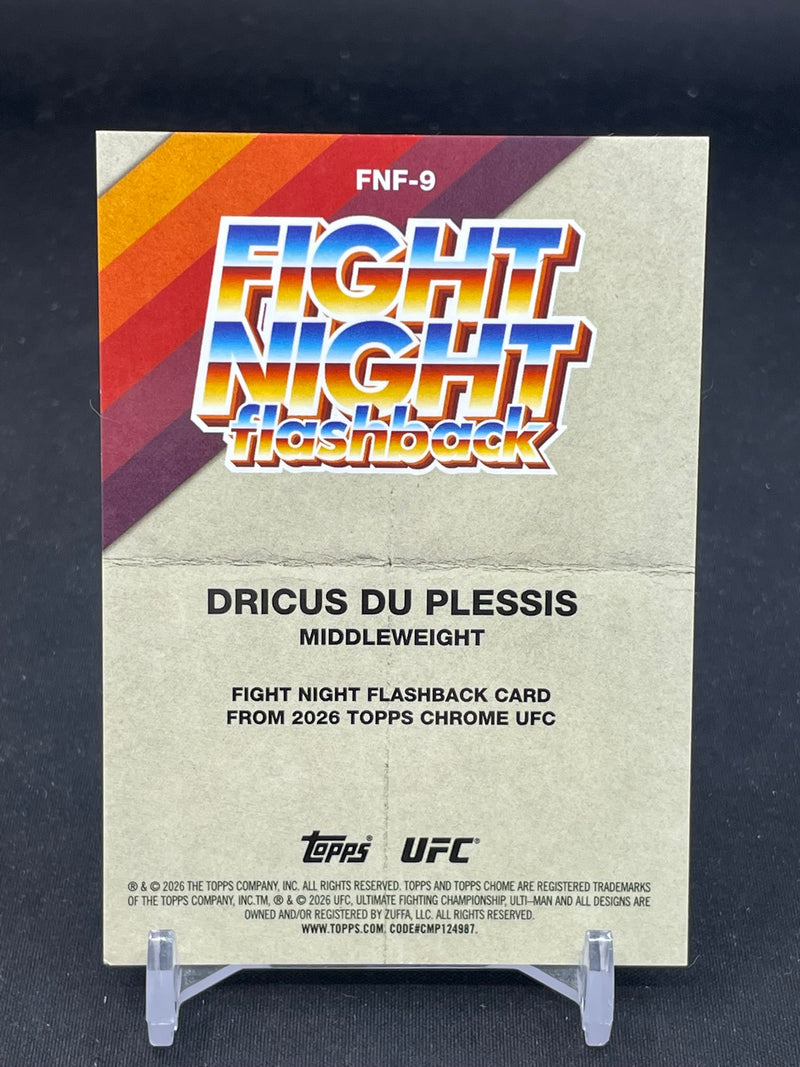 2026 TOPPS CHROME - BLACK REFRACTOR - FIGHT NIGHT FLASHBACK - #/10 - D. DU PLESSIS - #FNF-9