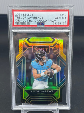 2021 PANINI SELECT - DIE-CUT BLACK/GOLD PRIZM - T. LAWRENCE - #243 - PSA 10 - RC