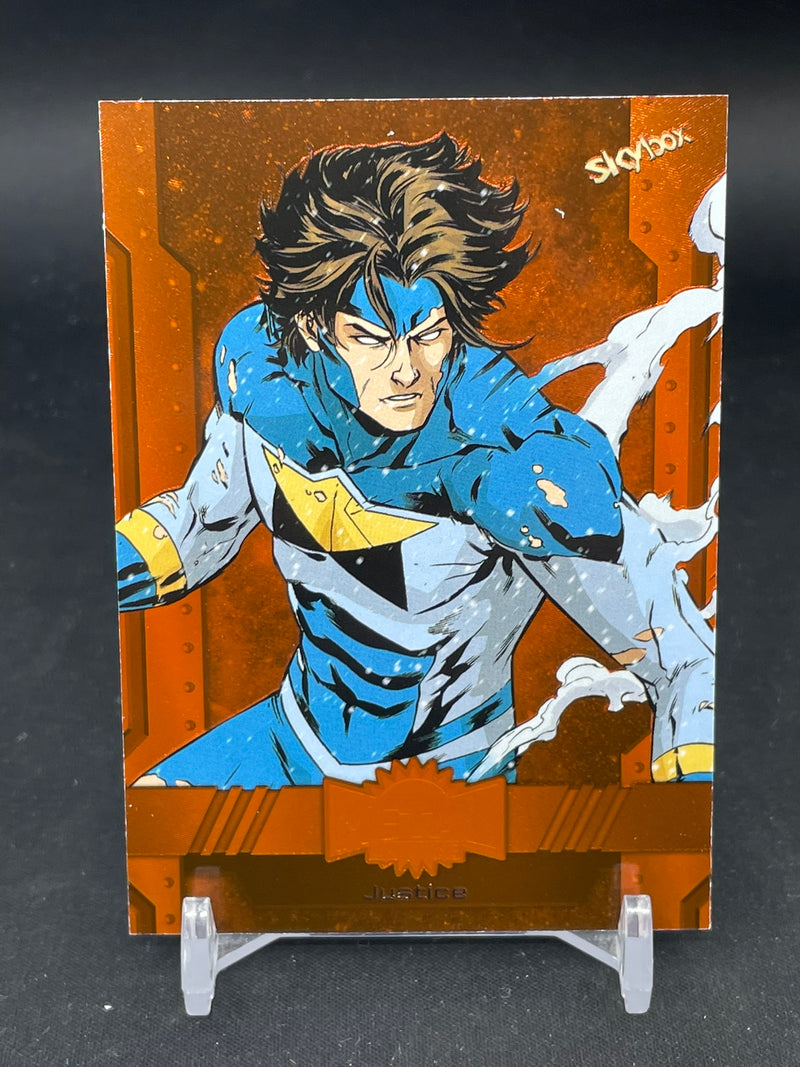 2024 UPPER DECK SKYBOX METAL UNIVERSE MARVEL - ORANGE - JUSTICE - #25 - #'D/25