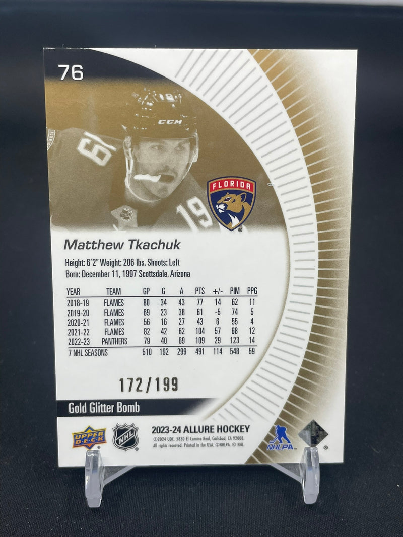 2023 UPPER DECK ALLURE - GOLD GLITTER BOMB - M. TKACHUK - #76 - #'D/199