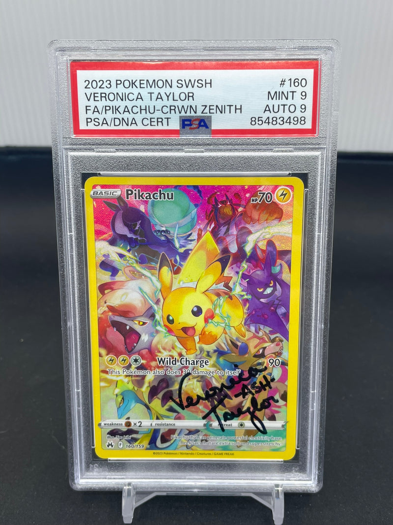 POKEMON - CROWN ZENITH - PIKACHU - FULL ART VERONICA TAYLOR AUTOGRAPH -