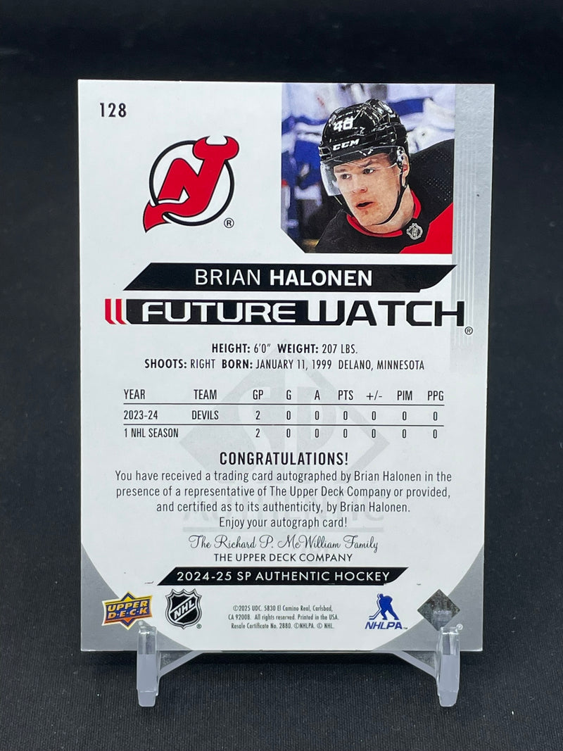 2024 UPPER DECK SP AUTHENTIC - INSCRIBED FUTURE WATCH AUTO - B. HALONEN - #128 - #'D/999 - AUTOGRAPH - RC