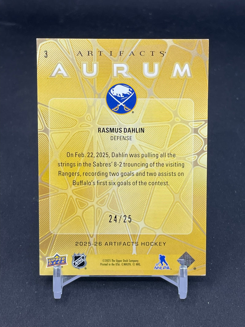 2025 UPPER DECK ARTIFACTS - GRAY - AURUM - R. DAHLIN - #3 - #'D/25