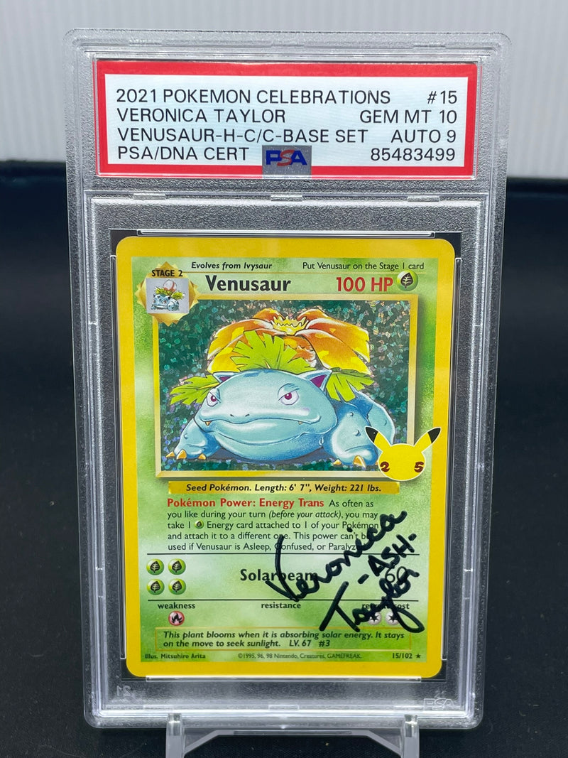 POKEMON - CELEBRATIONS - VENUSAUR - VERONICA TAYLOR AUTOGRAPH - PSA 10 AUTO 9