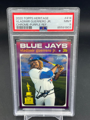 2020 TOPPS HERITAGE - CHROME PURPLE REFRACTOR - V. GUERRERO JR. - #THC-414 - PSA 9