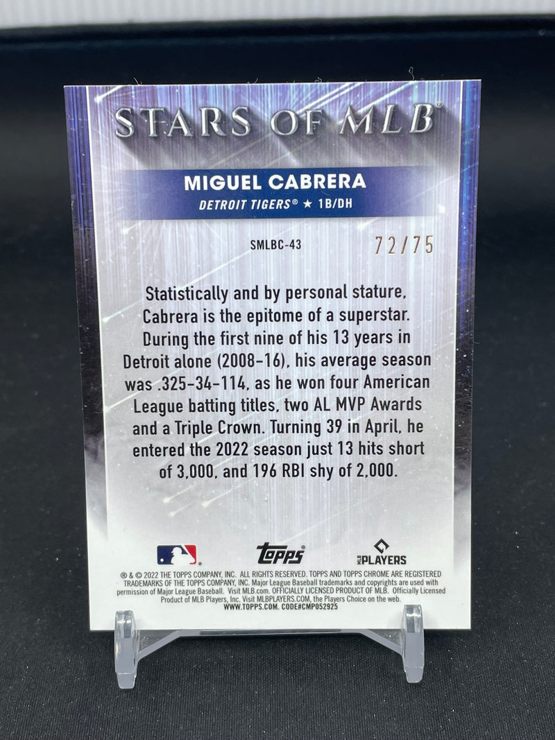 2022 TOPPS CHROME - RED REFRACTOR - STARS OF MLB - M. CABRERA - #SMLBC - #'D/75