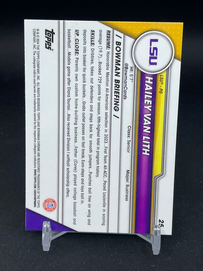 2024 TOPPS BOWMAN CHROME UNIVERSITY - 1ST BOWMAN - H. VAN LITH -