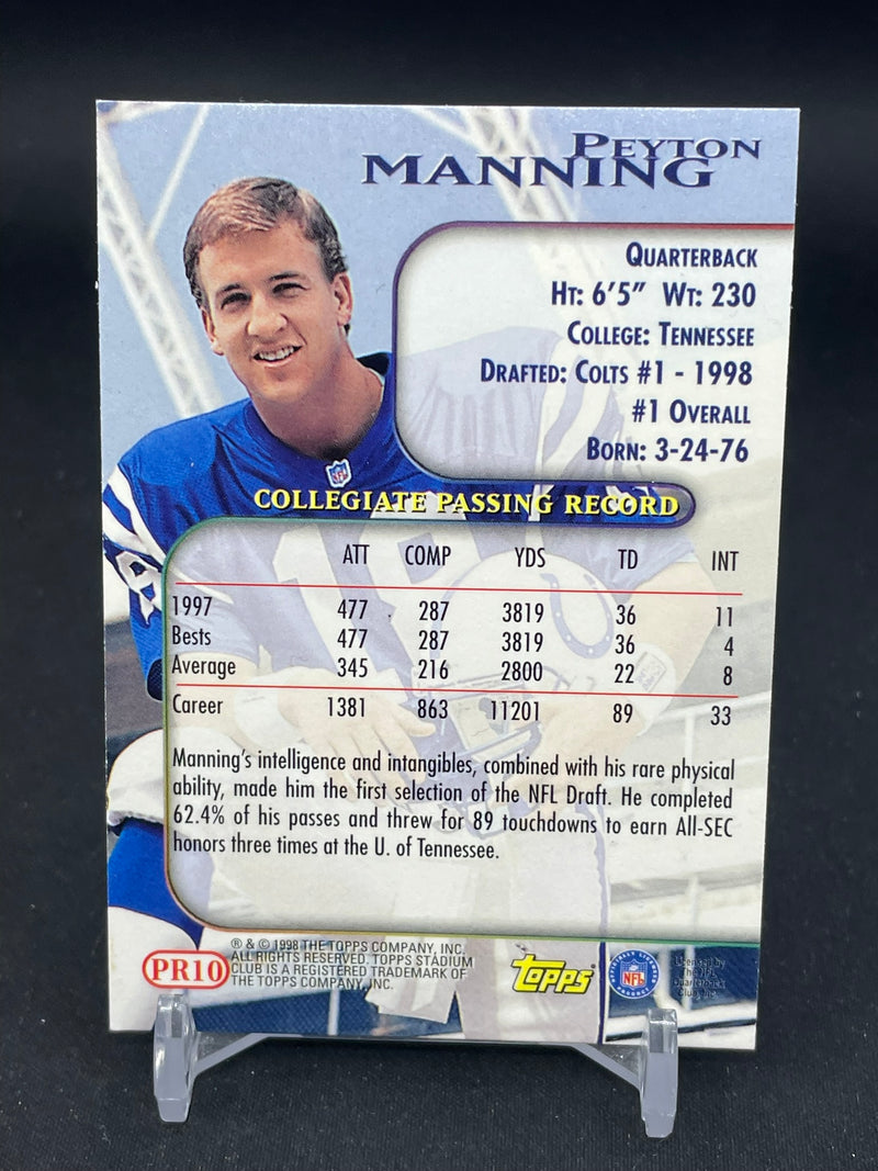 1998 TOPPS STADIUM CLUB - PRIME ROOKIES - P. MANNING -