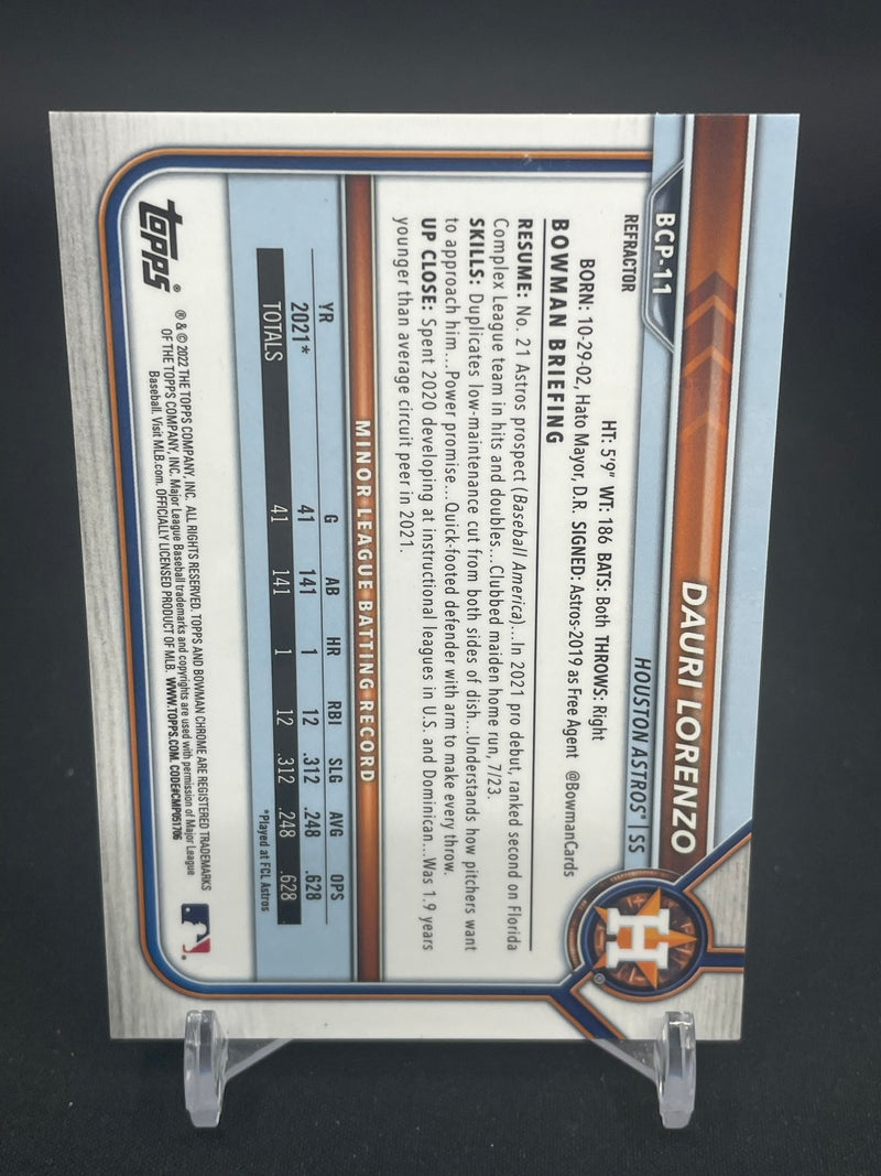2022 TOPPS BOWMAN CHROME - 1ST BOWMAN - REFRACTOR - D. LORENZO - #BCP11 - #'D/499