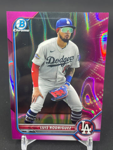 2022 TOPPS BOWMAN CHROME - FUCHSIA LAVA REFRACTOR - L. RODRIGUEZ - #BCP47 - #'D/199