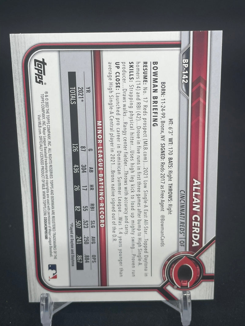 2022 TOPPS BOWMAN - BLUE - 1ST BOWMAN - A. CERDA - #BP-142 - #'D/150