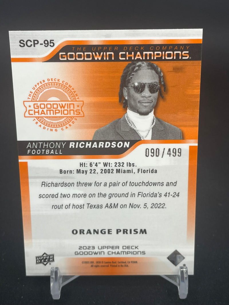 2023 UPPER DECK GOODWIN CHAMPIONS - SPLASH OF COLOR - ORANGE PRISM - A. RICHARDSON - #SCO-95 - #'D/499 - RC