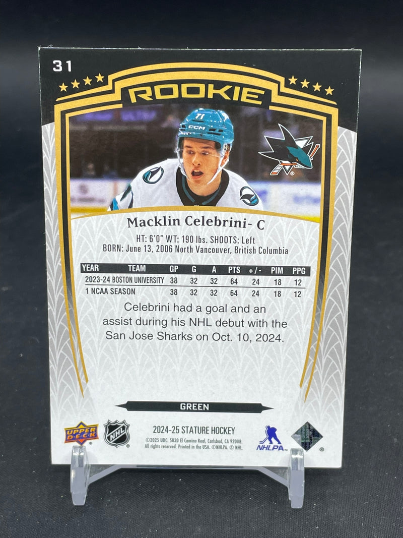 2024 UPPER DECK STATURE - GREEN - ROOKIE - M. CELEBRINI -