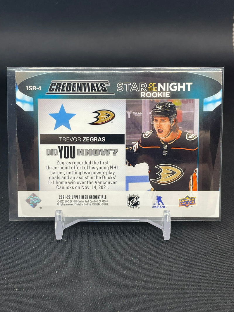 2021 UPPER DECK CREDENTIALS - STAR OF THE NIGHT ROOKIE - T. ZEGRAS -