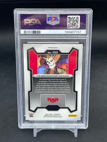 2024 PANINI PRIZM WWE - SILVER PRIZM - CODY RHODES - #132 - PSA 10