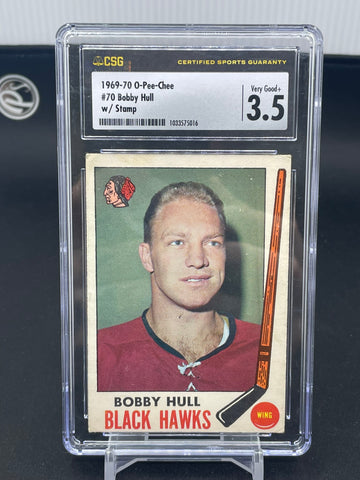 1969 O-PEE-CHEE - B. HULL - W/ STAMP - #70 - CSG 3.5