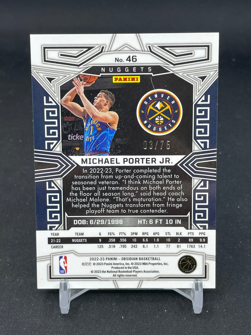 2022 PANINI OBSIDIAN - RED, YELLOW GREEN FLOOD - M. PORTER JR. - #46 - #'D/75