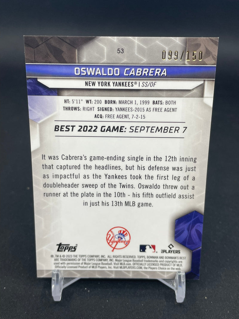 2023 TOPPS BOWMAN'S BEST - BLUE REFRACTOR - O. CABRERA - #53 - #'D/150 - RC