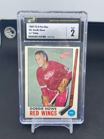 1969 O-PEE-CHEE - G. HOWE - W/ STAMP - #61 - CSG 2