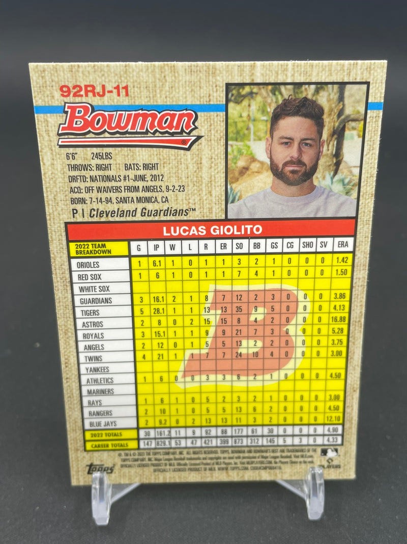 2023 TOPPS BOWMAN'S BEST - 1992 BOWMAN BY RANDY JOHNSON - L. GIOLITO -