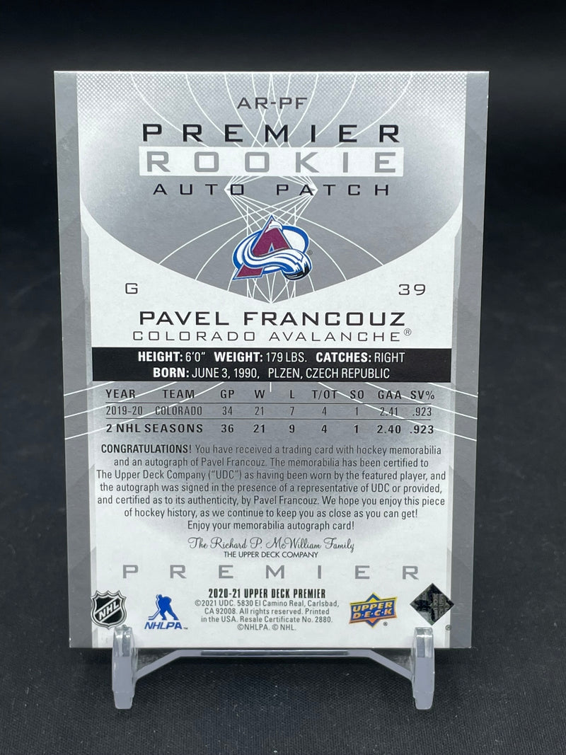 2020 UPPER DECK PREMIER - ROOKIE AUTO PATCH - P. FRANCOUZ - #AR-PF - #'D/249 - RELIC - AUTOGRAPH - RC