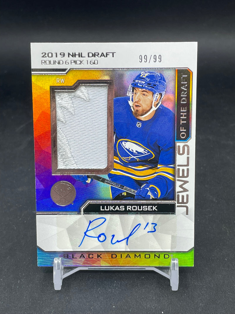 2023 UPPER DECK BLACK DIAMOND - JEWELS OF THE DRAFT - L. ROUSEK - #JD-LR - #'D/99 - RELIC - AUTOGRAPH - RC