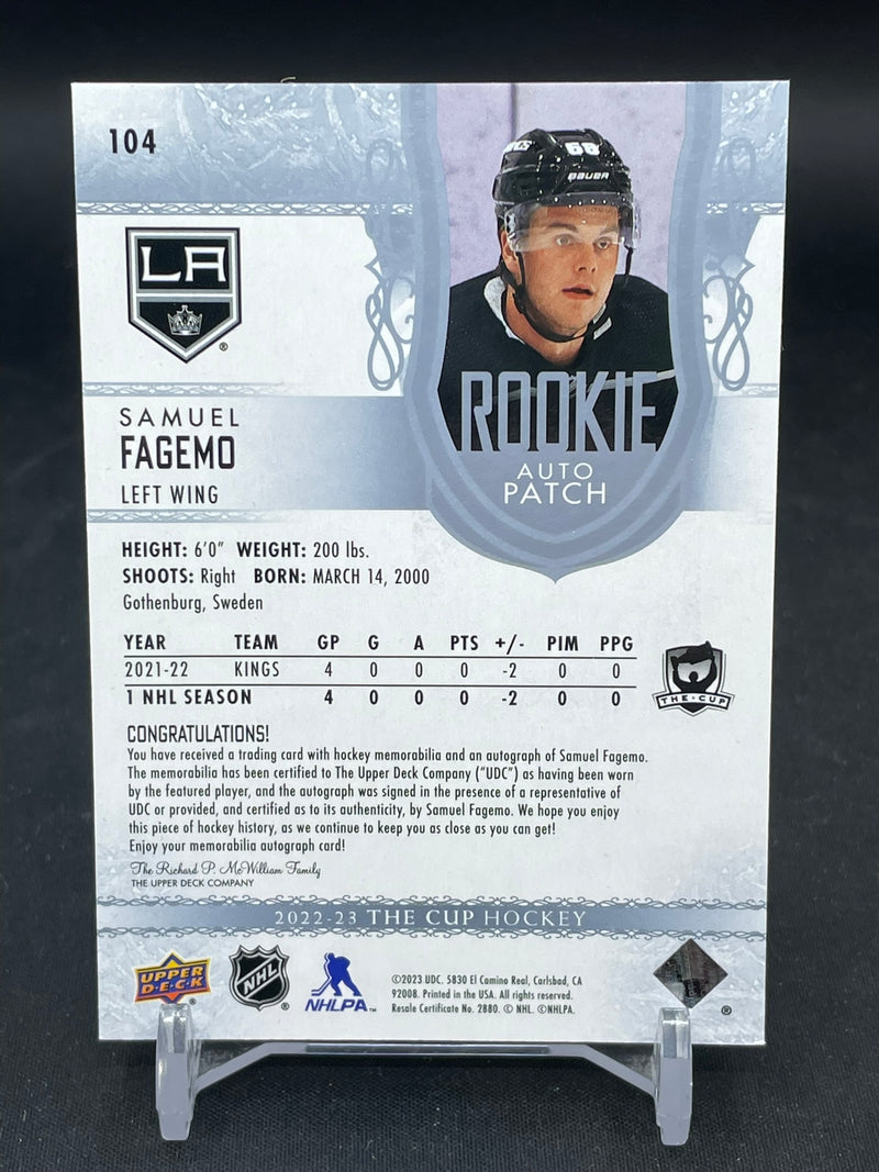 2022 UPPER DECK THE CUP - ROOKIE AUTO PATCH - S. FAGEMO - #104 - #'D/249 - RELIC - AUTOGRAPH - RC