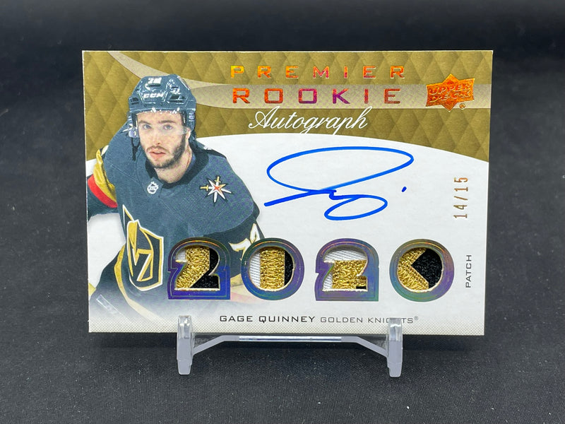 2020 UPPER DECK PREMIER - GOLD - ROOKIE AUTOGRAPH - G. QUINNEY - #PRA-GQ - #'D/15 - RELIC - AUTOGRAPH - RC