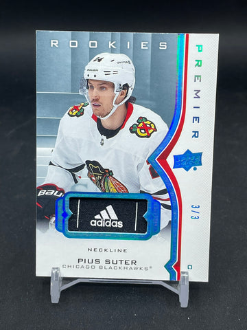 2020 UPPER DECK PREMIER - ROOKIES - NECKLINE - P. SUTER - #64 - #'D/3 - RELIC - RC