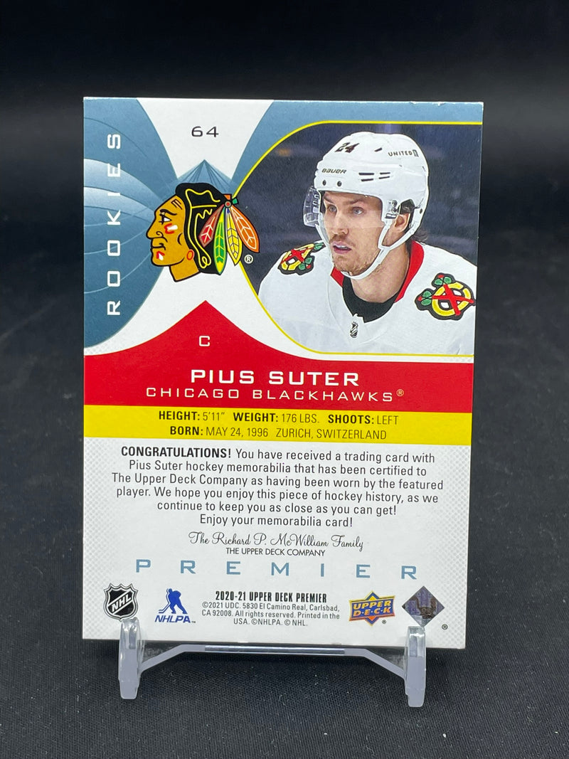 2020 UPPER DECK PREMIER - ROOKIES - NECKLINE - P. SUTER - #64 - #'D/3 - RELIC - RC